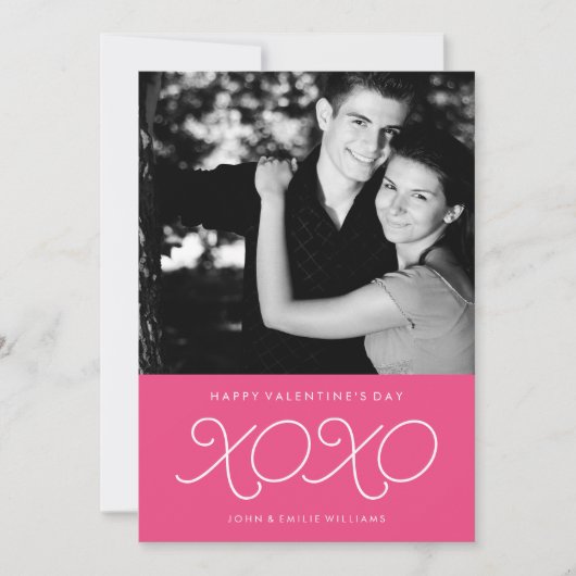 Hot rose XOXO Valentine's Day Cartes photos (Devant)