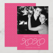 Hot rose XOXO Valentine's Day Cartes photos (Devant / Derrière)