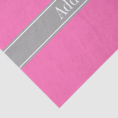 Hot-roze #2, donkergrijs monogram op naam van ribb tissuepapier (Detail)