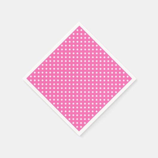 Hot-roze #2 en White Polka Dots Pattern Servetten (Hoek)