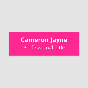 Hot Roze 3x1 Naambadge zonder Logo Magnetisch of S Naamplaatje