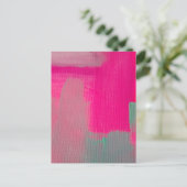 Hot roze Abstract Briefkaart (Staand voorkant)