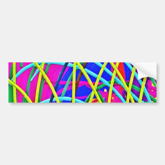 Hot-roze Abstract draagbaar design — romantisch ca Bumpersticker (Voorkant)