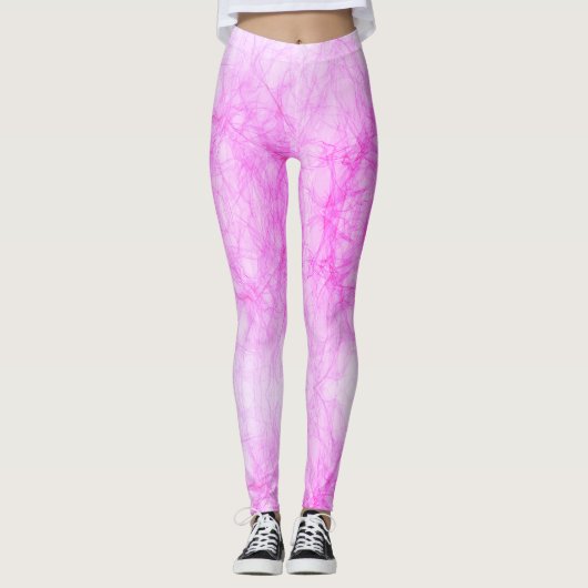 Hot-roze Abstracte grunge Leggings (Voorkant)