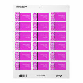  hot-roze Adresetiketten Etiket (Full Sheet)