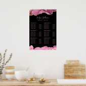 Hot-roze Agate Price List Poster (Keuken)
