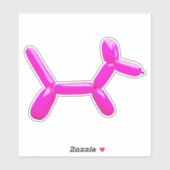 Hot roze ballon dier hond Sticker (Vel)