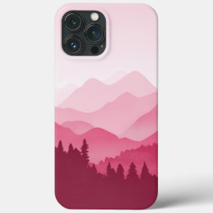 Hot-roze bergen iPhone 13 pro max hoesje