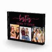 Hot roze besties vrienden 3 foto collage Keepsake (Rechts)