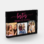 Hot roze besties vrienden 3 foto collage Keepsake (Links)