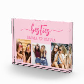 Hot roze besties vrienden 3 foto collage Keepsake (Rechts)