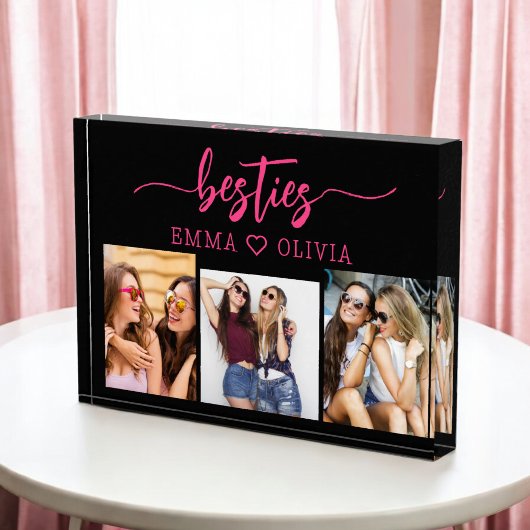 Hot roze besties vrienden 3 foto collage Keepsake