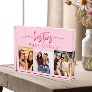 Hot roze besties vrienden 3 foto collage Keepsake