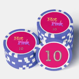 Hot Roze blauw 10 gestreepte poker chip