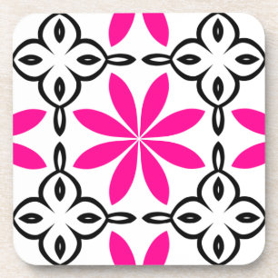 Hot-roze bloemen bier onderzetter