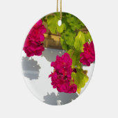 HOt roze bloemen Roze Geranium Keramisch Ornament (Rechts)