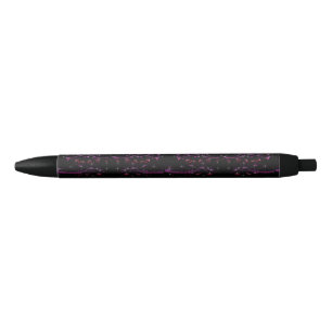 Hot-roze bloemen zwarte inkt pen