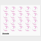 Hot-roze bloesem met hart Hartelijk dank Ronde Sticker (Vel)