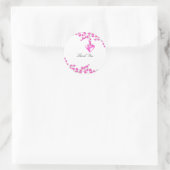 Hot-roze bloesem met hart Hartelijk dank Ronde Sticker (Tas)