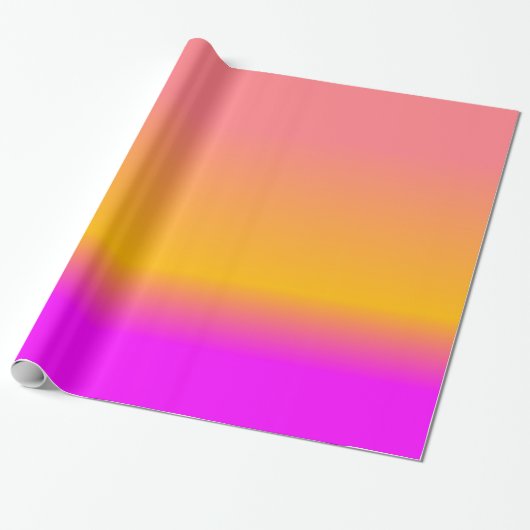 Hot-Roze Blush Oranje Gele ombre gradiënt Cadeaupapier (Uitgerold)