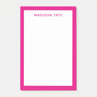 Hot-roze Border Moderne Monogram Professional Post-it® Notes