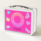 Hot roze brief o monogram meisje terug naar school (Achterkant)