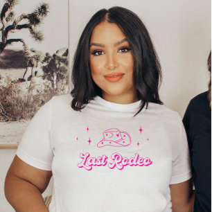 Hot roze bruiden laatste rodeo vrijgezellenfeest t-shirt