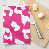 Hot-roze Cheetah Leopard Print Theedoek (Quarter Fold)