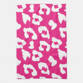 Hot-roze Cheetah Leopard Print Theedoek (Verticaal)