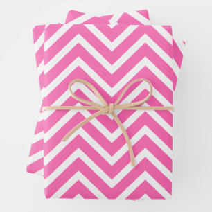 Hot-Roze Chevron Pattern Papierbladen verpakken Inpakpapier Vel