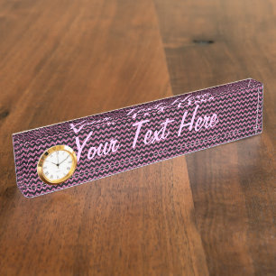 Hot-roze Chevrons Chic Elegant Print Naambordje