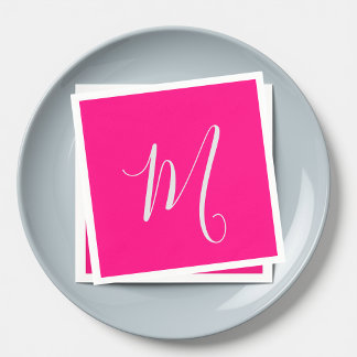 hot roze - chic monogram servet