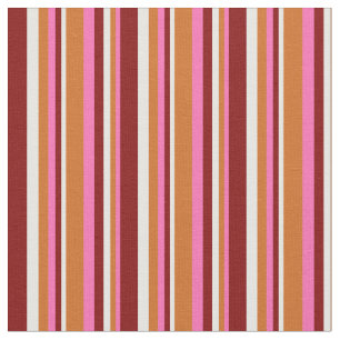 Hot-roze, Chocolade, Mint Cream en Maroon-lijnen Stof
