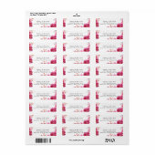 Hot-roze Chrysanthemum Weduwingadres Etiket (Full Sheet)