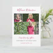 Hot-roze Confetti 3 Aankondiging Afstuderen foto's (Staand voorkant)