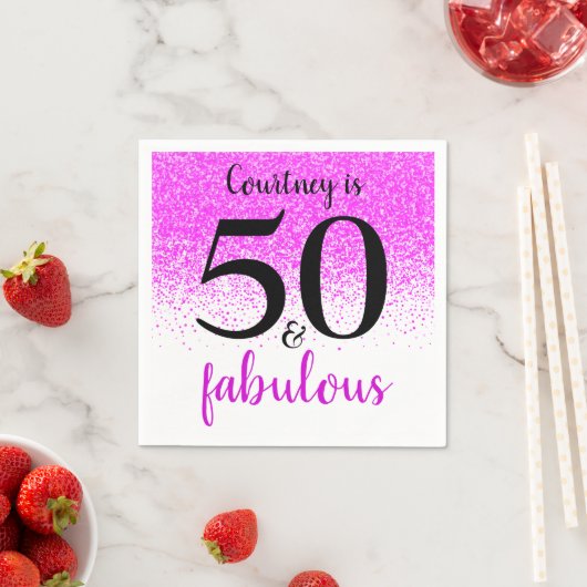 Hot-roze Confetti 50 en Fabulous Custom Script Servet (Insitu)