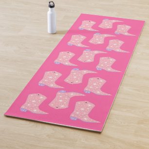 Hot roze cowgirl laars rodeo yogamat