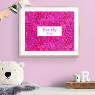 Hot Roze Custom Baby Meisje Naam Kwekerij Decor Poster