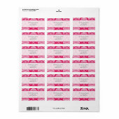 Hot-roze Damask  Adresetiketten Etiket (Full Sheet)