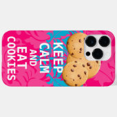 Hot-roze Damask KEEP CALM EN Eet Cookies Case-Mate iPhone Case (Achterkant (horizontaal))