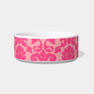 Hot-Roze Damask Lace Pattern Cat Bowl Voerbakje