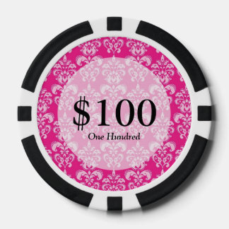 Hot-roze damppatroon poker chips
