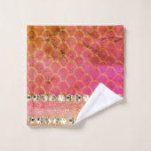 Hot-roze Diamond Bling Bath-handdoekset Bad Handdoek (Wasdoekje)