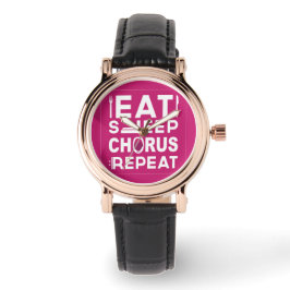 Hot-Roze Eat Sleep Chorus Herhalingsblok Horloge