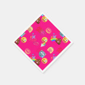 Hot roze emoji papier servetten (Hoek)