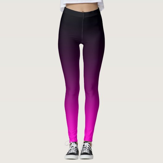 Hot-roze en Black Ombre Leggings (Voorkant)