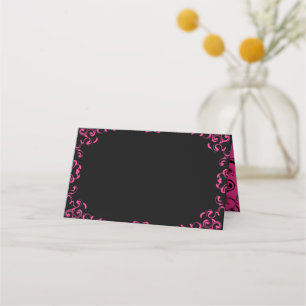 Hot-roze en Black Swirl Gothic Wedding