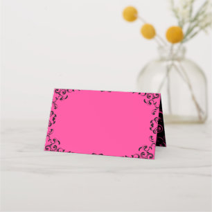 Hot-roze en Black Swirl Gothic Wedding