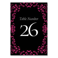 Hot-roze en Black Swirl Gothic Wedding