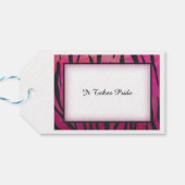 Hot-roze en Black Tiger Stripe Hartelijk dank Cadeaulabel (Achterkant Horizontaal)